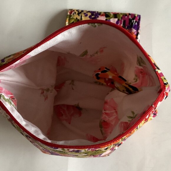 Handmade Zipper Pouch + Matching Card Holder Mini Wallet Makeup Travel Bag Gifts - Picture 4 of 5